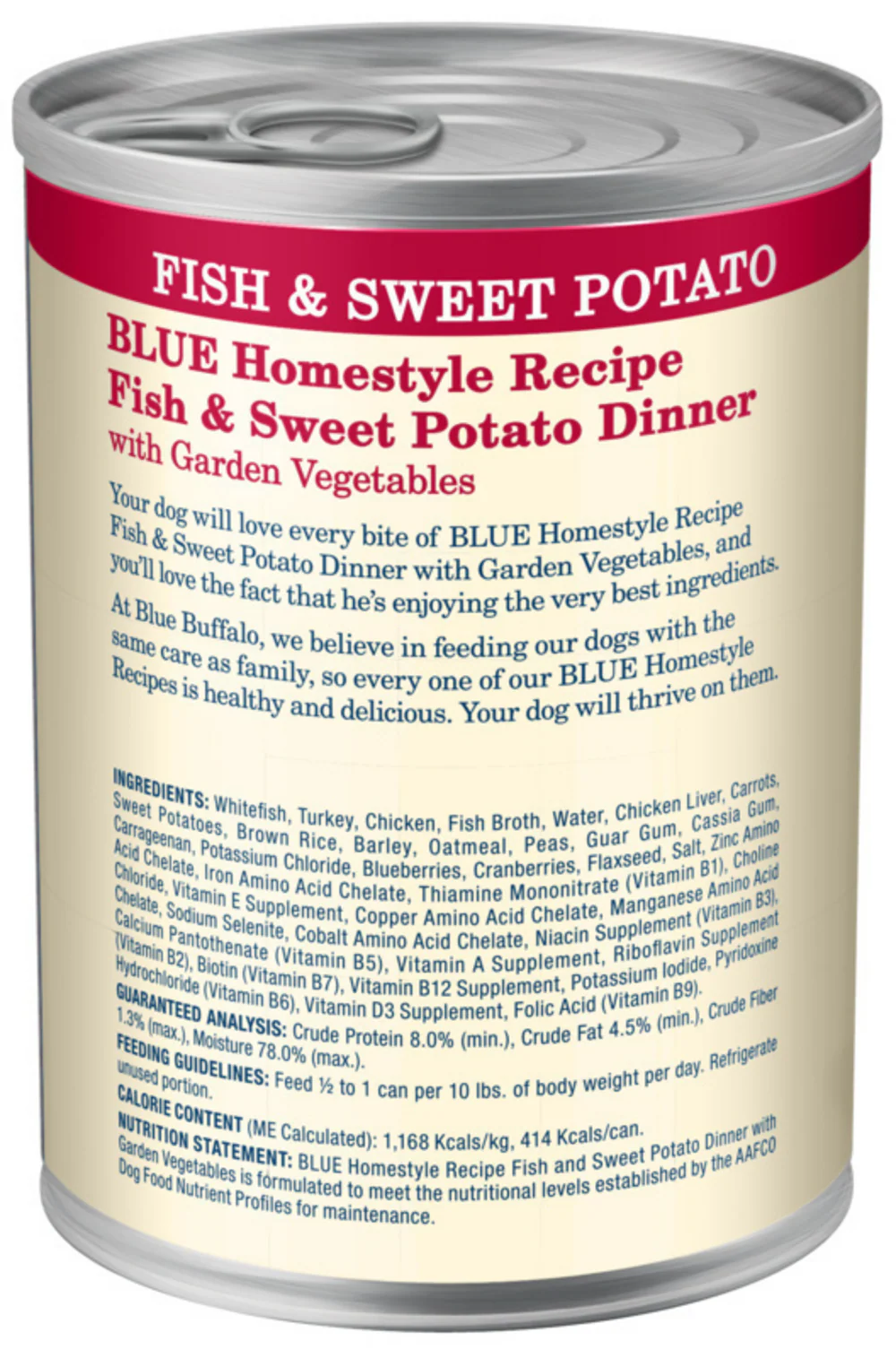 Blue Buffalo Homestyle Recipe Adult Fish & Sweet Potato Dinner with Garden Vegetables Canned Dog Food - Image 2
