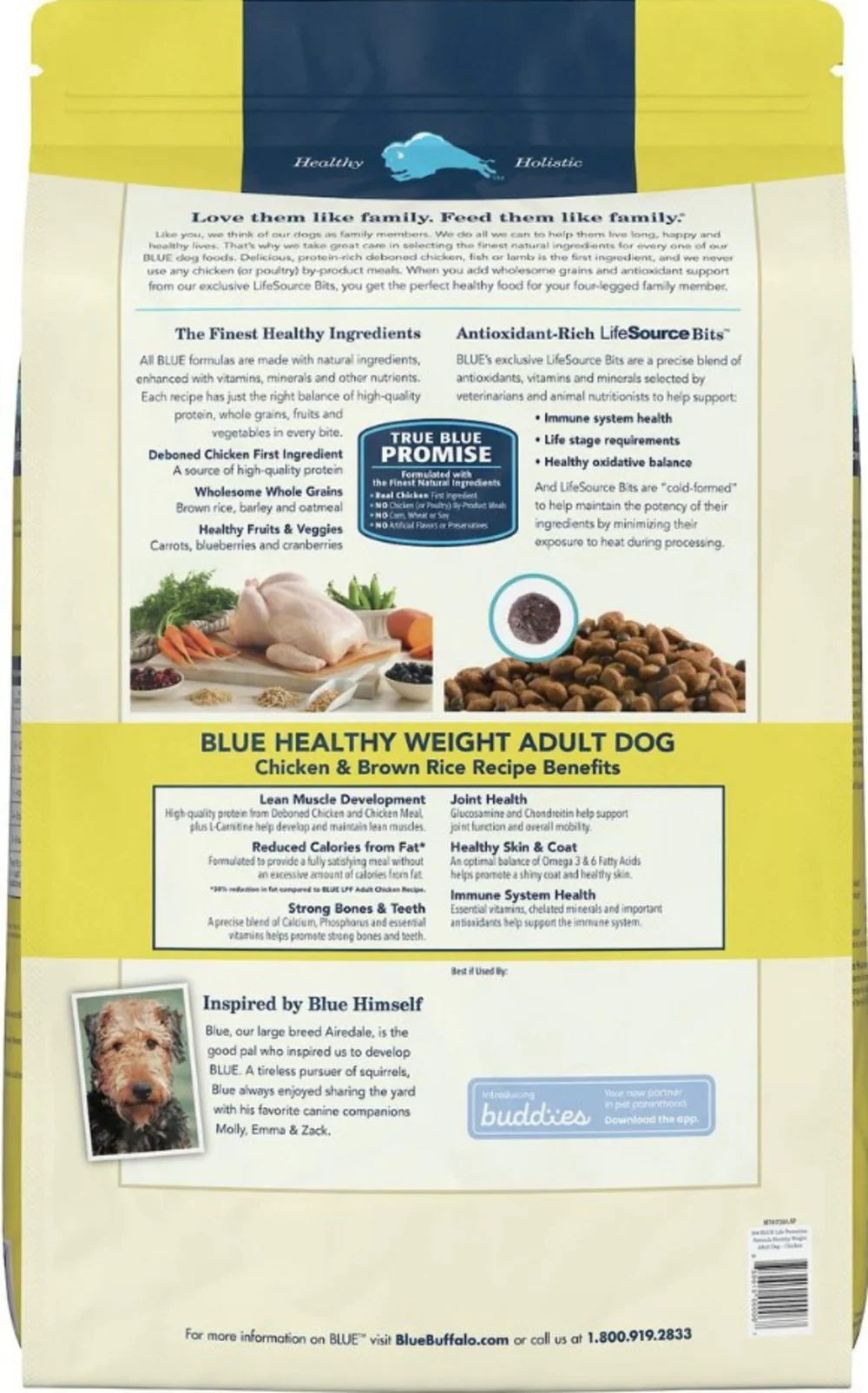 Blue Buffalo Life Protection Formula Healthy Weight Adult Chicken & Brown Rice Recipe Dry Dog Food - Image 2