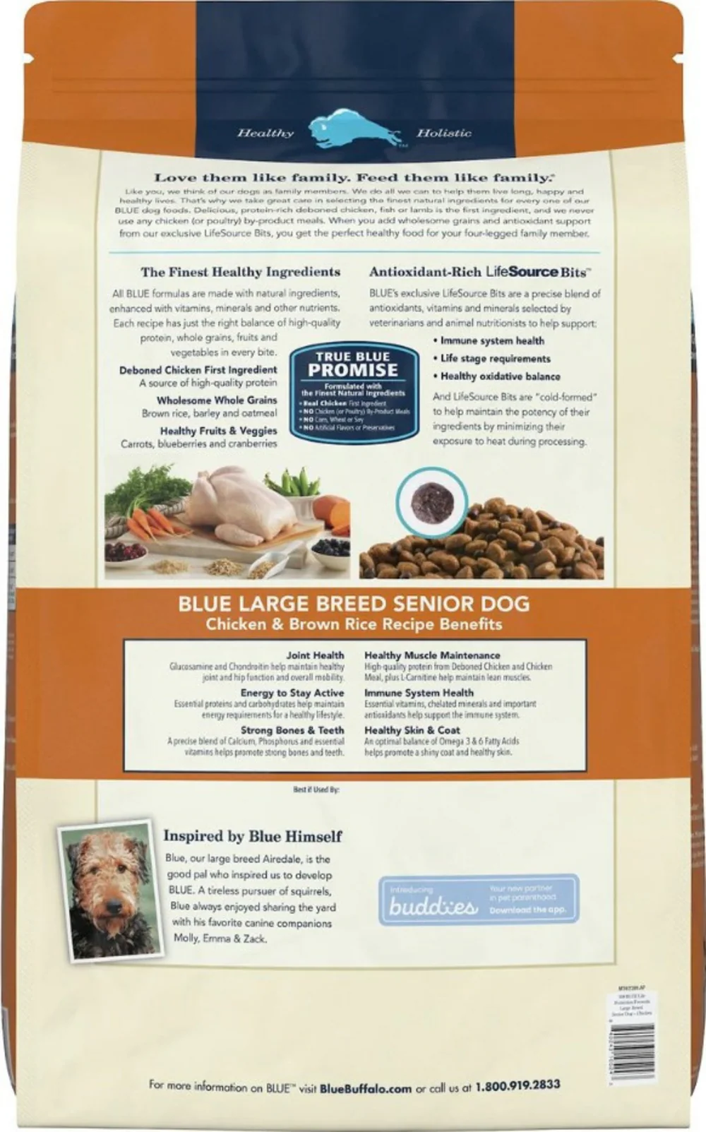 Blue Buffalo Life Protection Formula Large Breed Senior Chicken & Brown Rice Recipe Dry Dog Food - Image 2