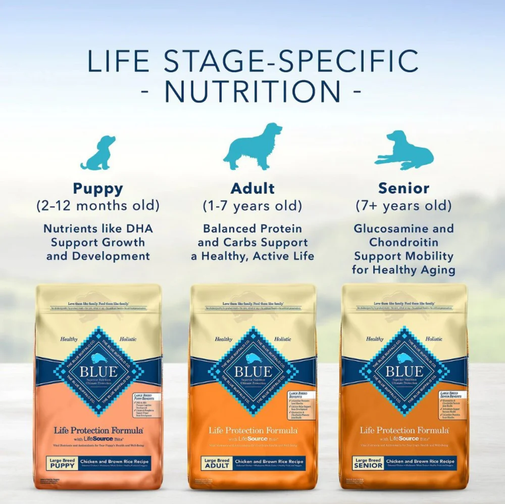 Blue Buffalo Life Protection Formula Large Breed Senior Chicken & Brown Rice Recipe Dry Dog Food - Image 4