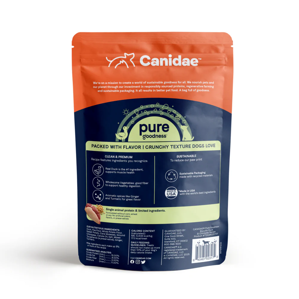 Canidae Grain Free PURE Heaven Biscuits with Duck and Chickpeas Dog Treats - Image 2