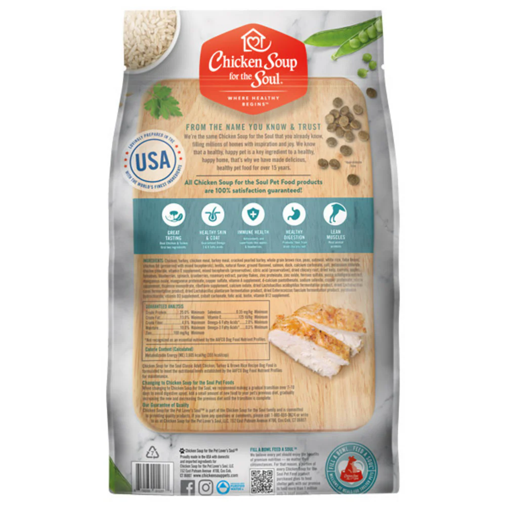 Chicken Soup For The Soul Chicken, Turkey & Brown Rice  Adult Recipe Dry Dog Food - Image 2