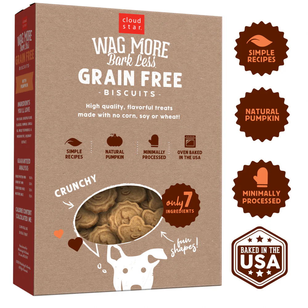 Cloud Star Wag More Bark Less Oven Baked Grain Free Pumpkin Dog Treats - Image 2