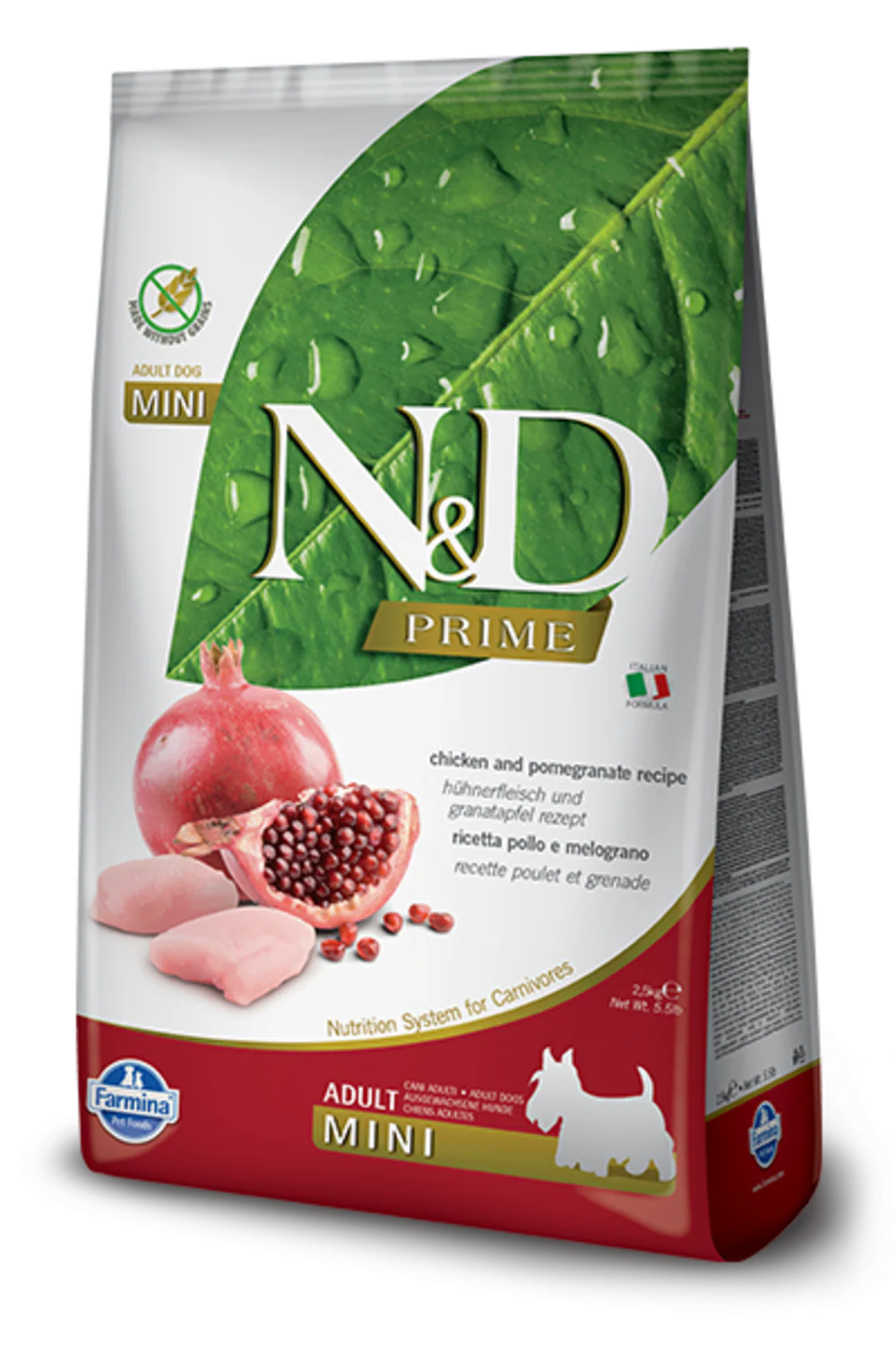 Farmina Prime N&D Natural & Delicious Grain Free Mini Adult Chicken & Pomegranate Dry Dog Food