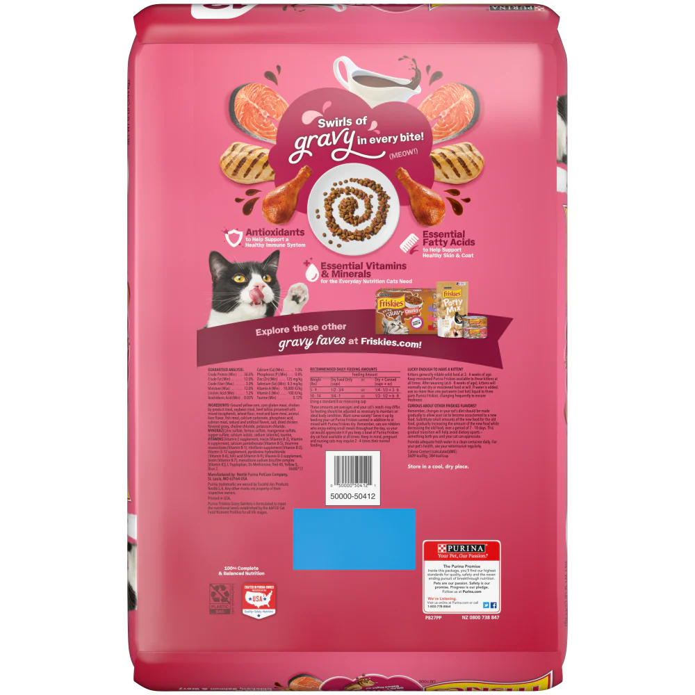 Friskies Gravy Swirlers Chicken & Salmon Flavor Dry Cat Food - Image 2
