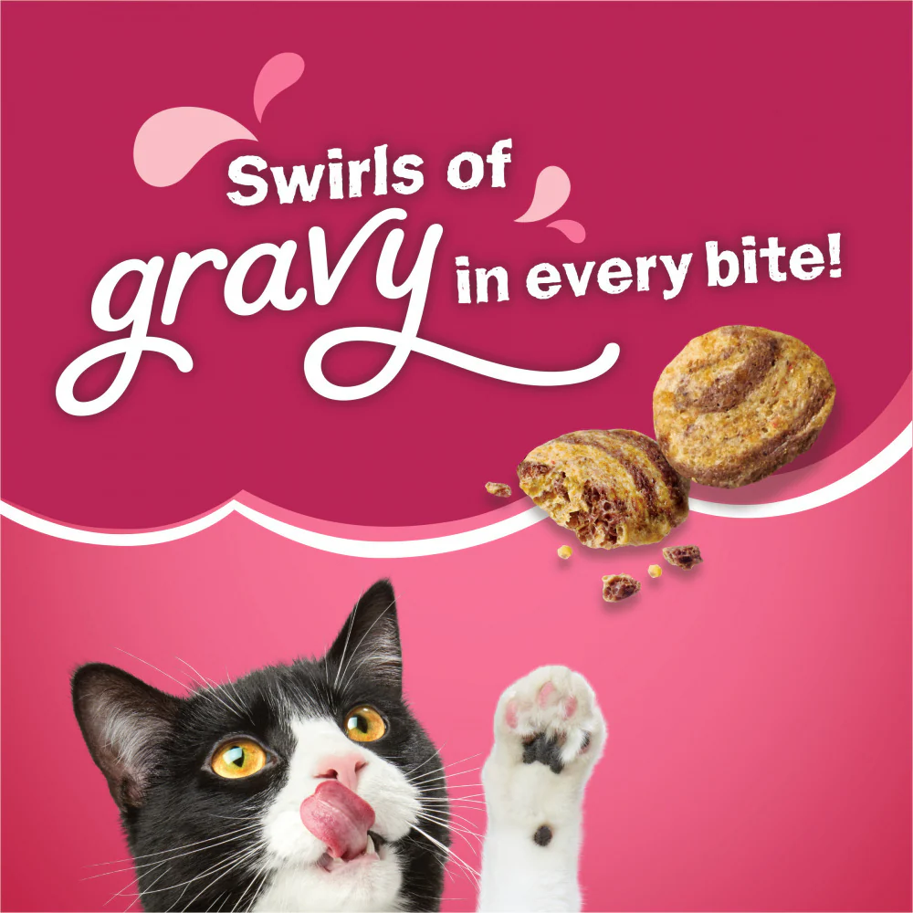 Friskies Gravy Swirlers Chicken & Salmon Flavor Dry Cat Food - Image 4