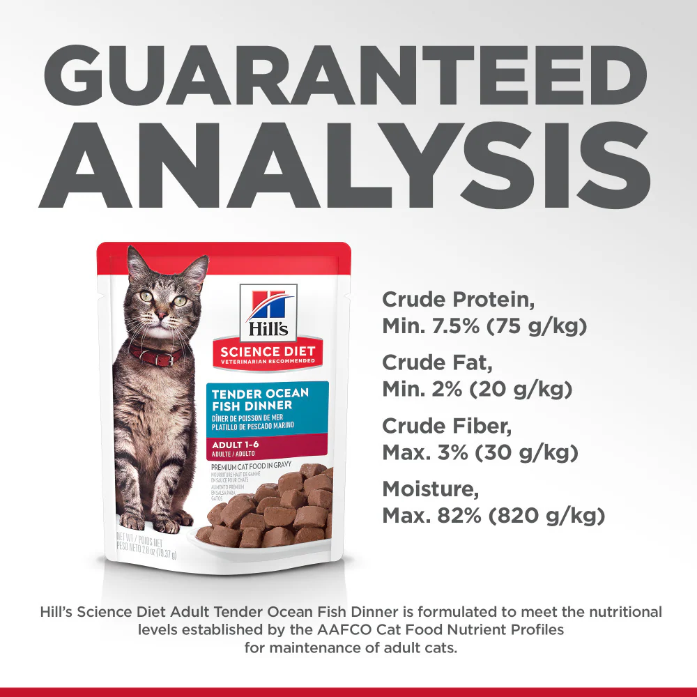 Hill's Science Diet Adult Tender Ocean Fish Dinner Wet Cat Food Pouches - Image 3