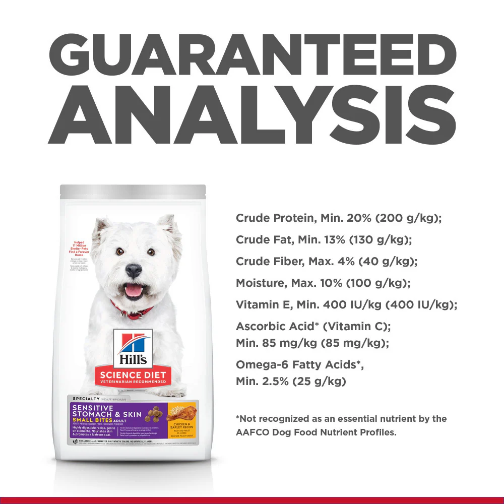 Hill's Science Diet Sensitive Stomach & Skin Adult SM Bites Chicken Recipe Dry Dog Food - Image 8