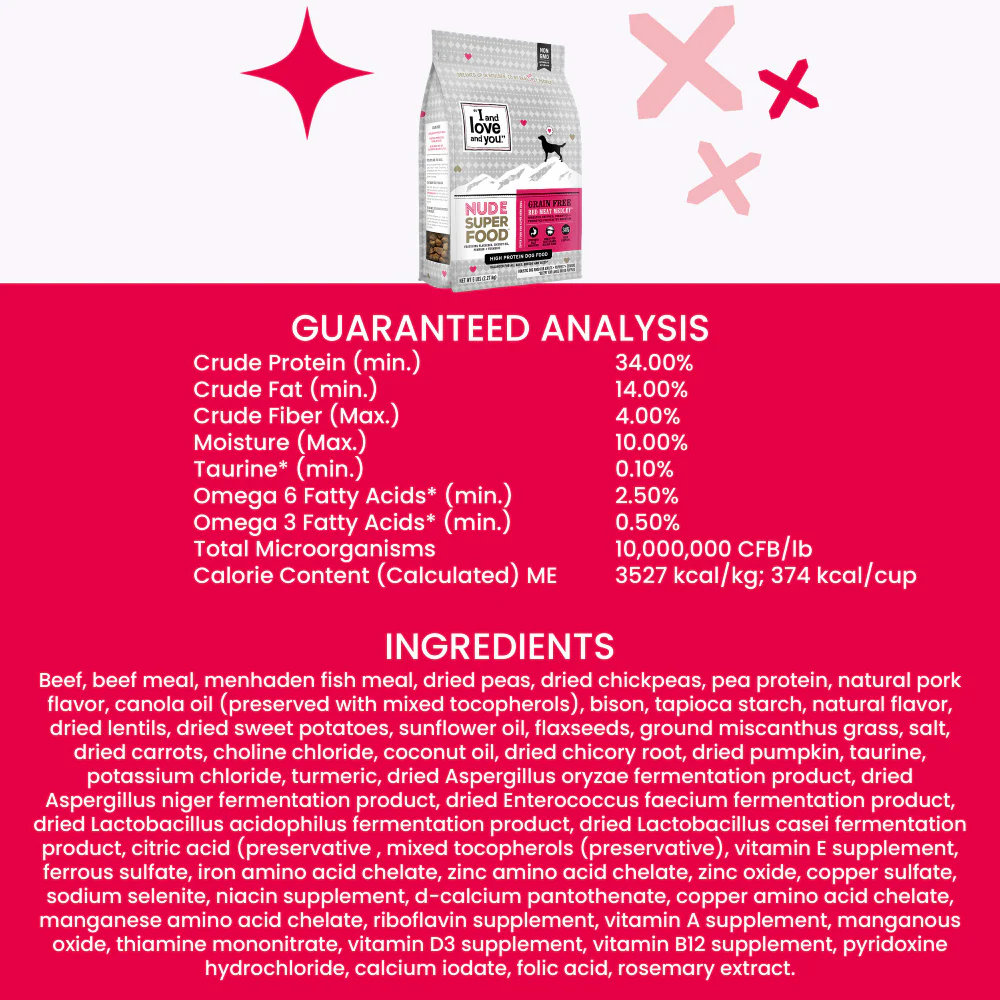 I and Love and You Grain Free Nude Super Food Red Meat Medley Dry Dog Food - Image 6