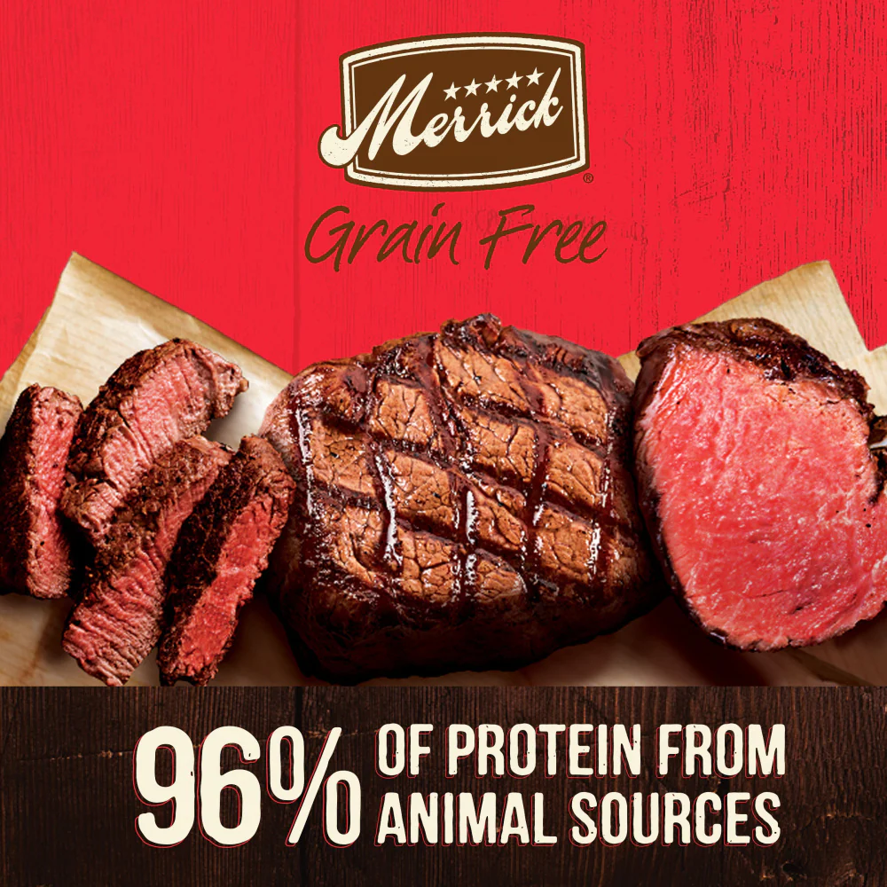 Merrick Grain Free 96% Real Beef, Lamb & Buffalo Canned Dog Food - Image 2
