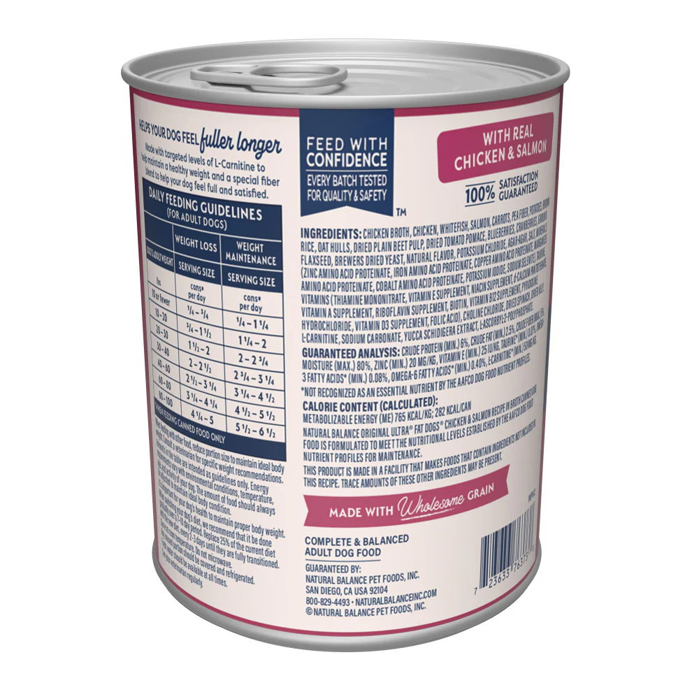 Natural Balance Fat Dogs Targeted Nutrition Chicken & Salmon Formula Wet Dog Food - Image 3