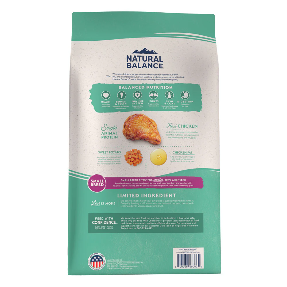 Natural Balance Limited Ingredient Grain Free Chicken & Sweet Potato Small Breed Recipe Dry Dog Food - Image 4
