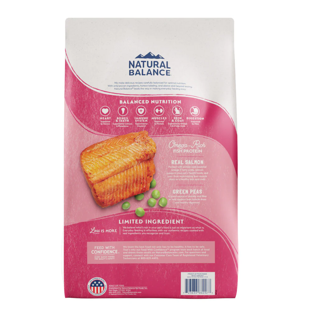 Natural Balance Limited Ingredient Grain Free Salmon & Green Pea Recipe Dry Cat Food - Image 4