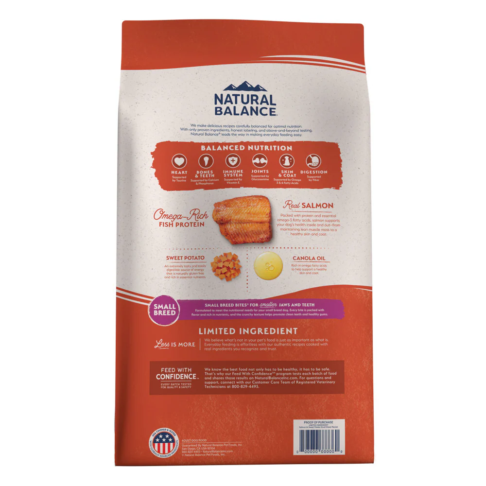 Natural Balance Limited Ingredient Grain Free Salmon & Sweet Potato Small Breed Recipe Dry Dog Food - Image 4