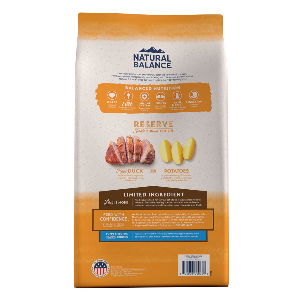 Natural Balance Limited Ingredient Reserve Grain Free Duck & Potato Puppy Recipe Dry Dog Food - Image 4