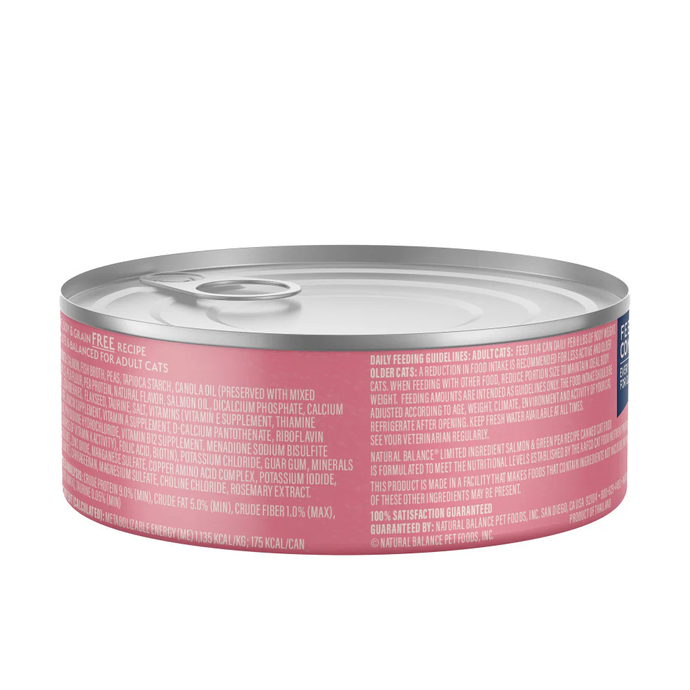 Natural Balance Limited Ingredient Salmon & Green Pea Recipe Canned Wet Cat Food - Image 5