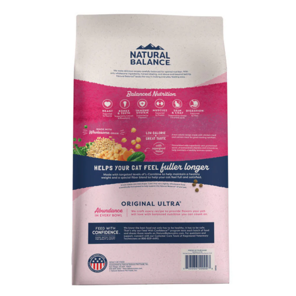 Natural Balance Original Ultra Fat Cats Chicken Meal & Salmon Meal Recipe Dry Cat Food - Image 10