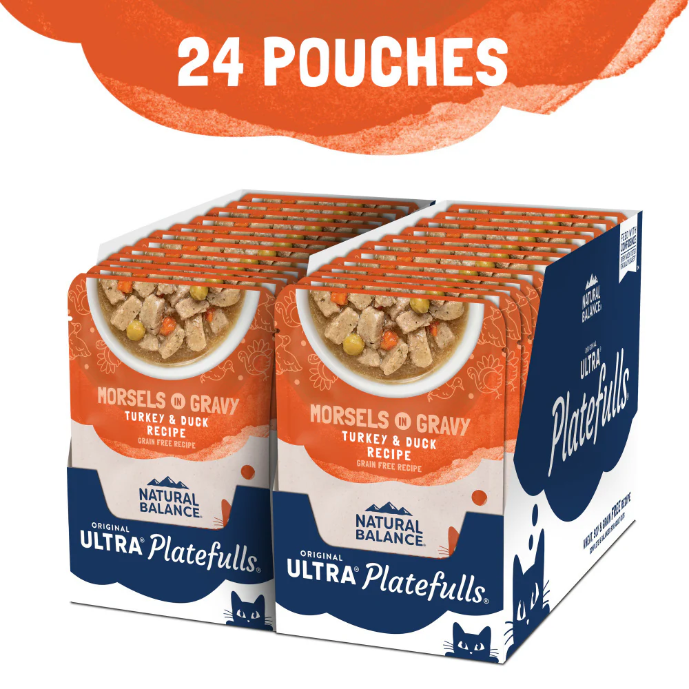 Natural Balance Original Ultra Platefulls Turkey & Duck Recipe Morsels in Gravy Wet Cat Food Pouches - Image 4