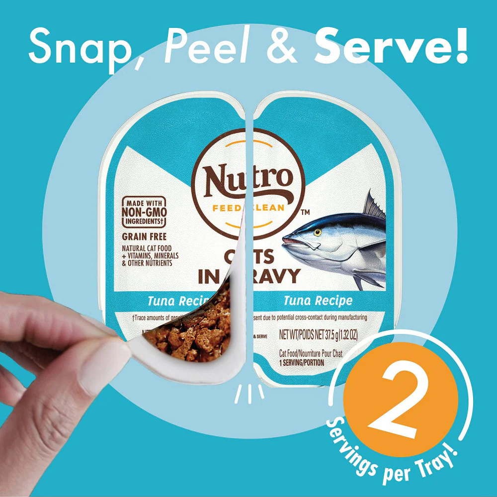 Nutro Perfect Portions Grain Free Cuts In Gravy Real Tuna Recipe Wet Cat Food Trays - Image 4