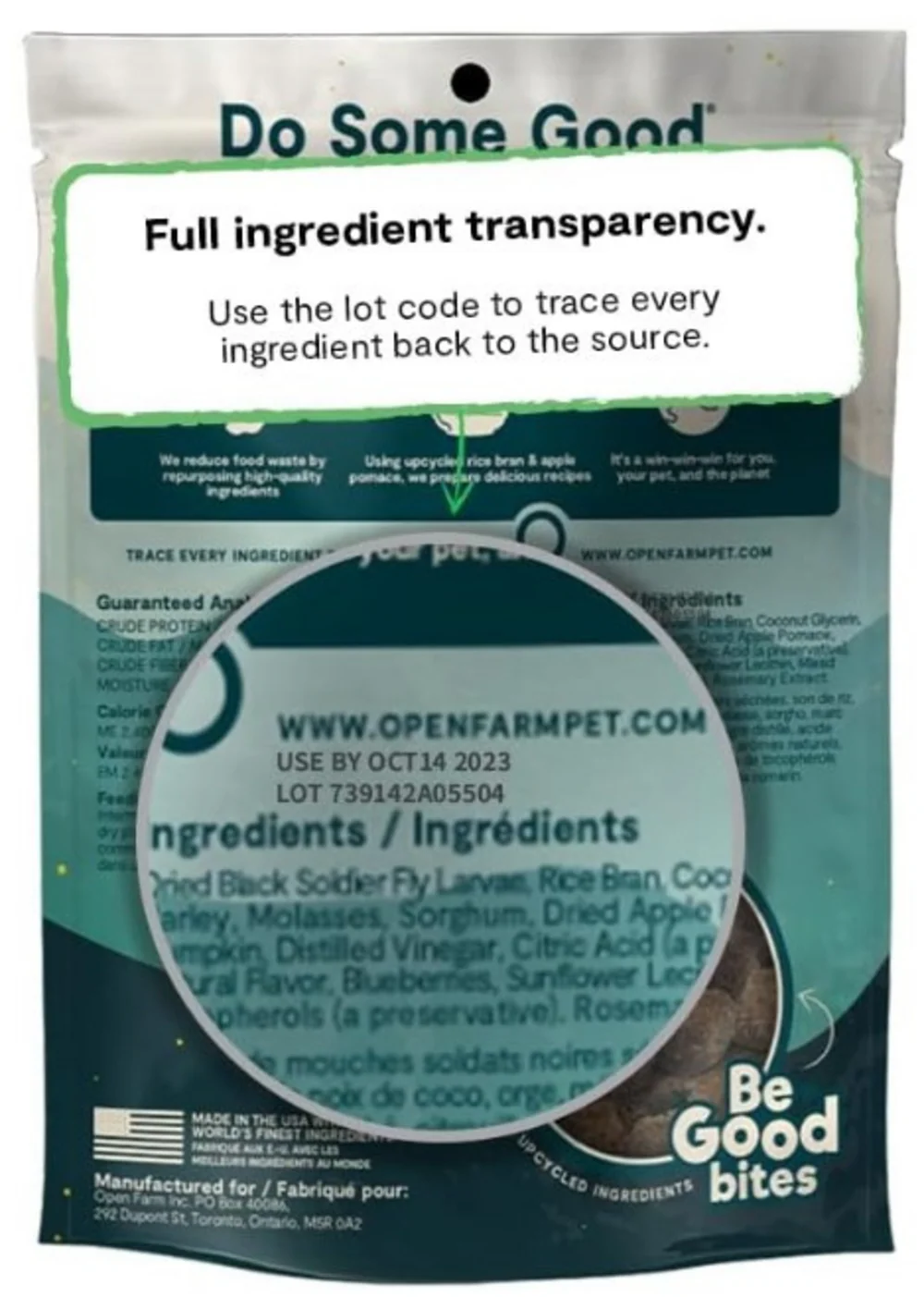 Open Farm Be Good Bites Insect & Wholesome Grains Recipe Soft & Chewy Treats - Image 3