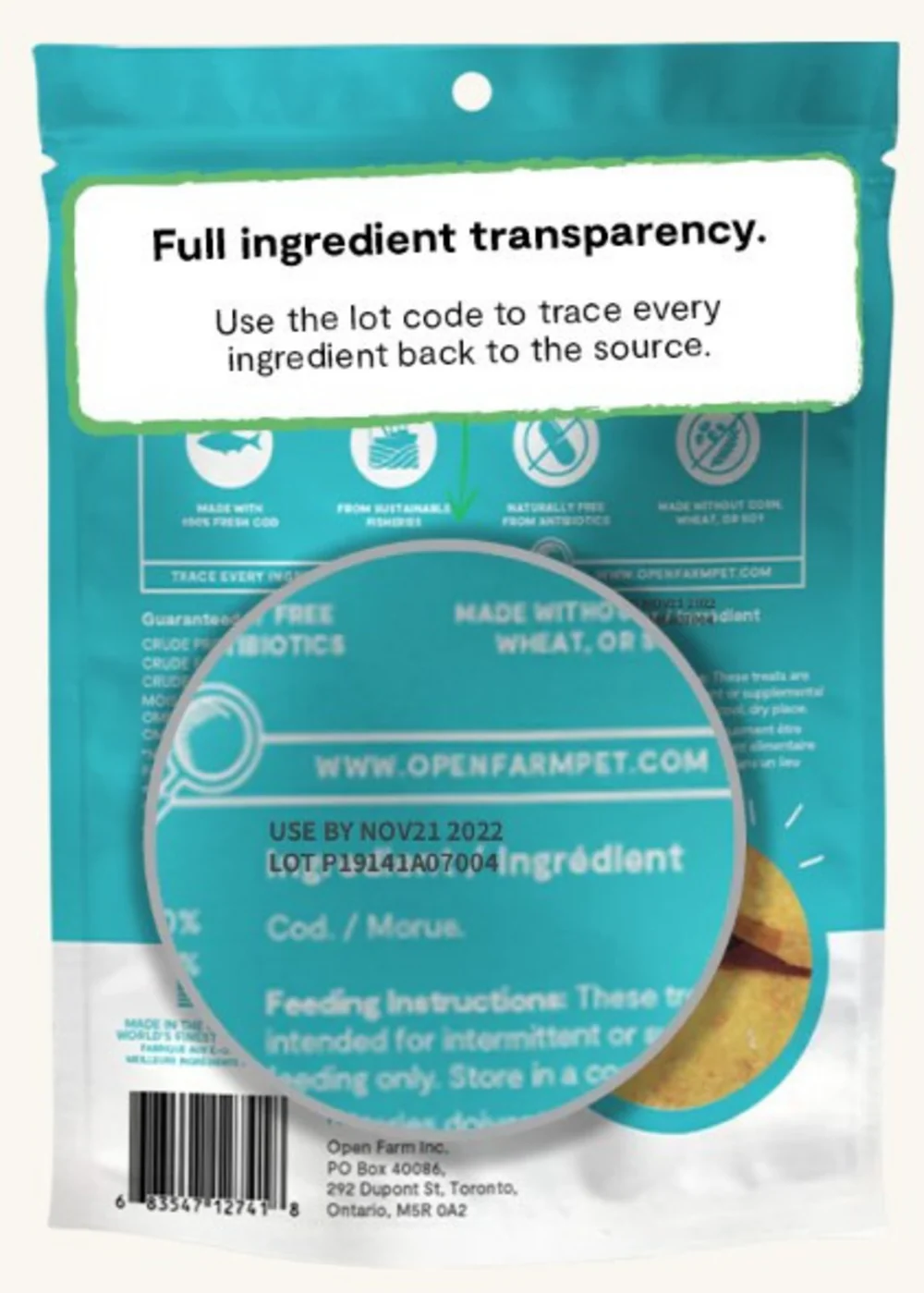 Open Farm Dehydrated Cod Fish Dog Treats - Image 3