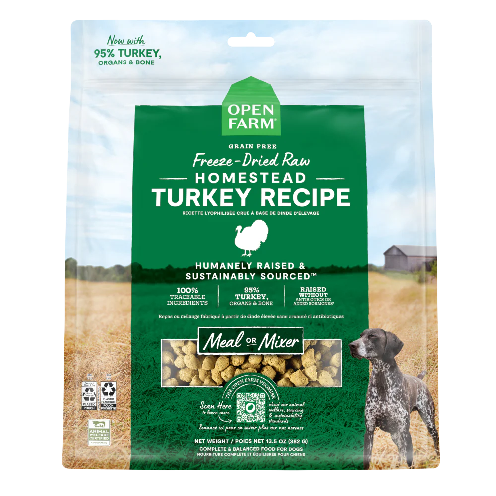 Open Farm Grain Free Homestead Turkey Recipe Freeze Dried Raw Dog Food
