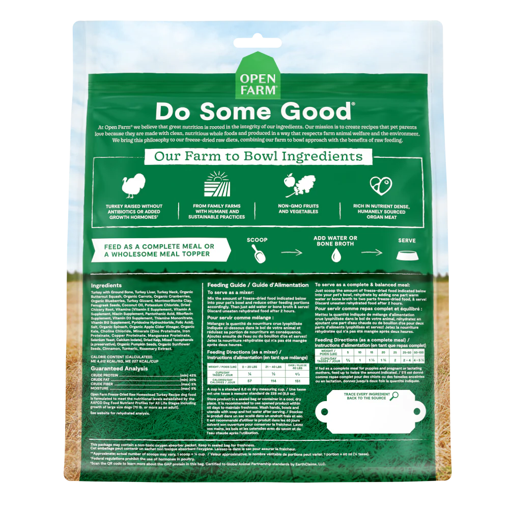 Open Farm Grain Free Homestead Turkey Recipe Freeze Dried Raw Dog Food - Image 3