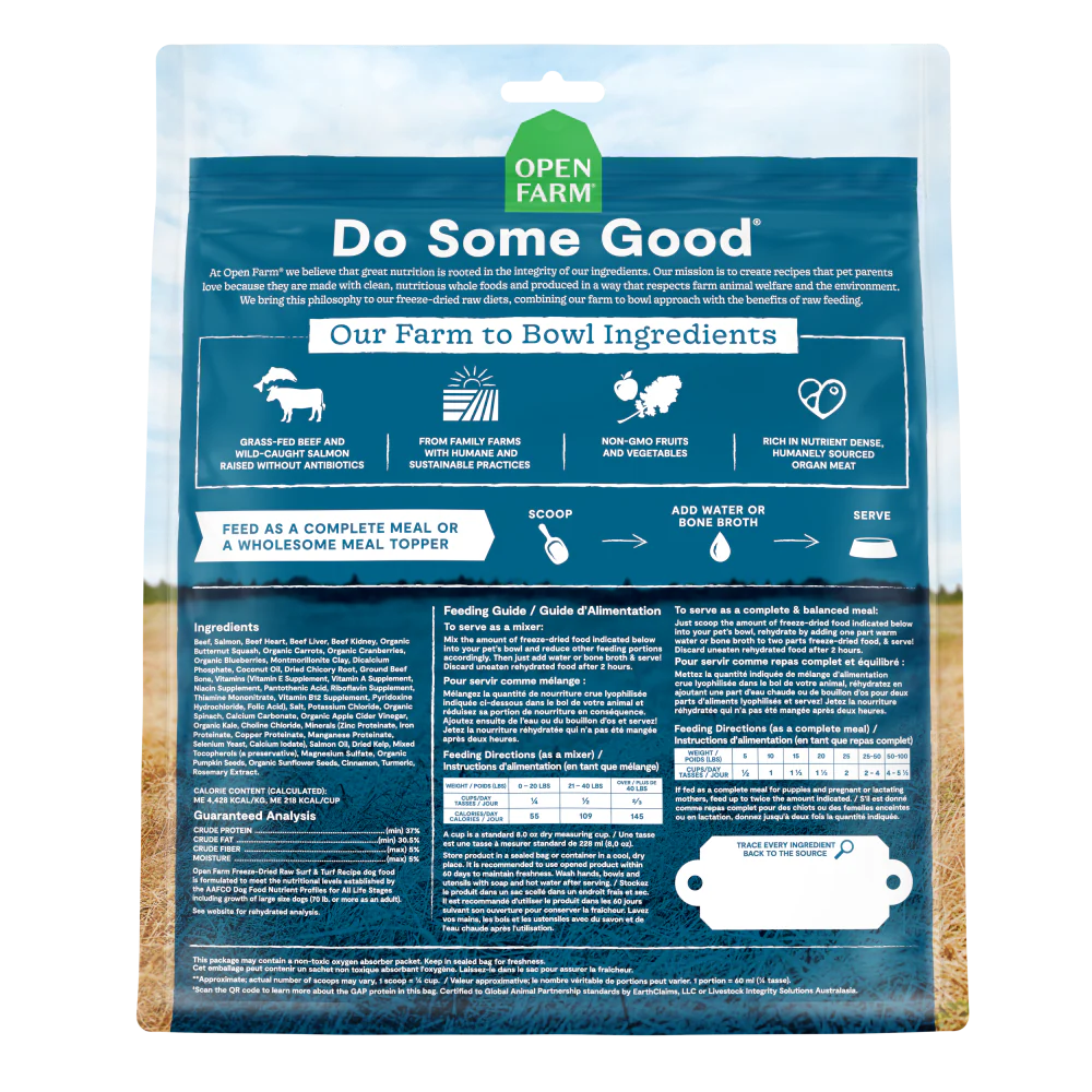 Open Farm Grain Free Surf & Turf Recipe Freeze Dried Raw Dog Food - Image 2