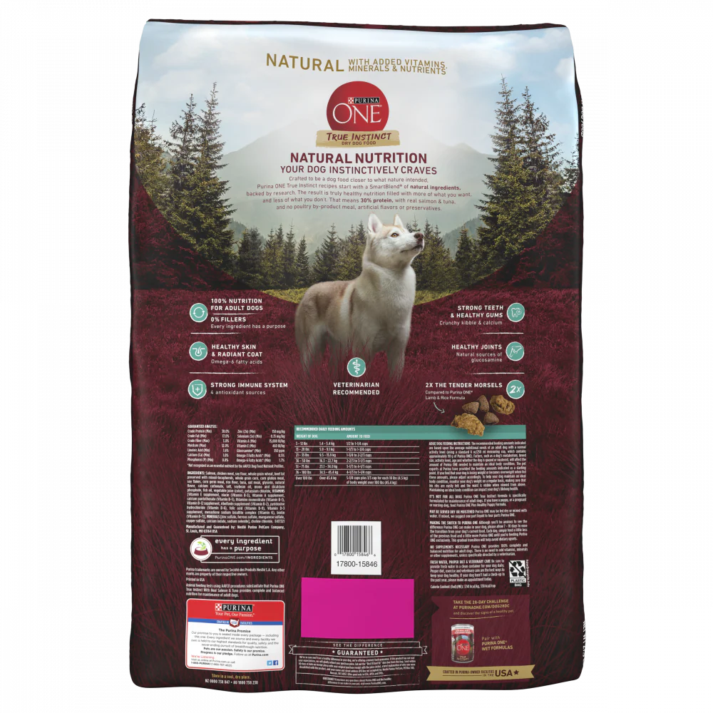 Purina ONE SmartBlend True Instinct Real Salmon & Tuna Adult Premium Dry Dog Food - Image 2