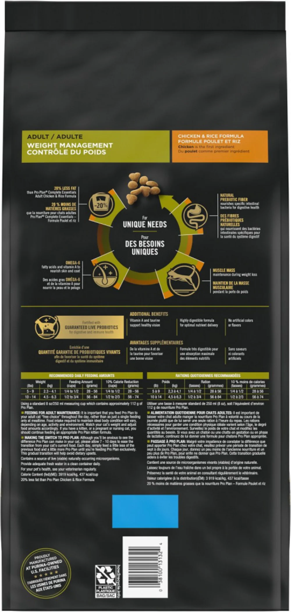Purina Pro Plan Focus Weight Management Chicken & Rice Formula Adult Dry Cat Food - Image 2