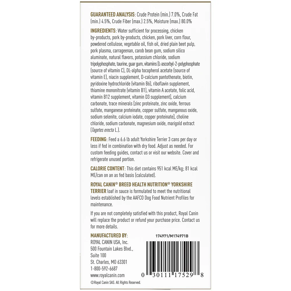Royal Canin Breed Health Nutrition Yorkshire Terrier Adult Canned Dog Food - Image 3