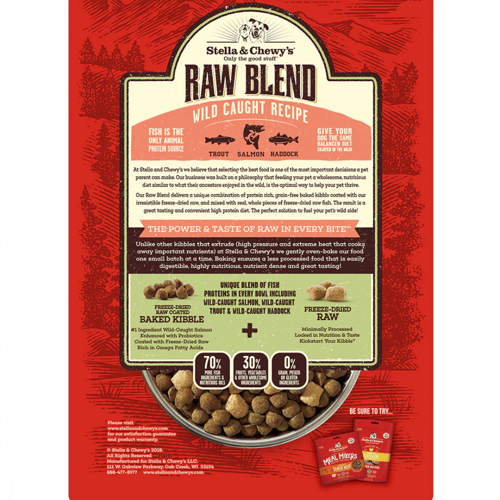 Stella & Chewy's Raw Blend Kibble Wild Caught Recipe Dry Dog Food - Image 2