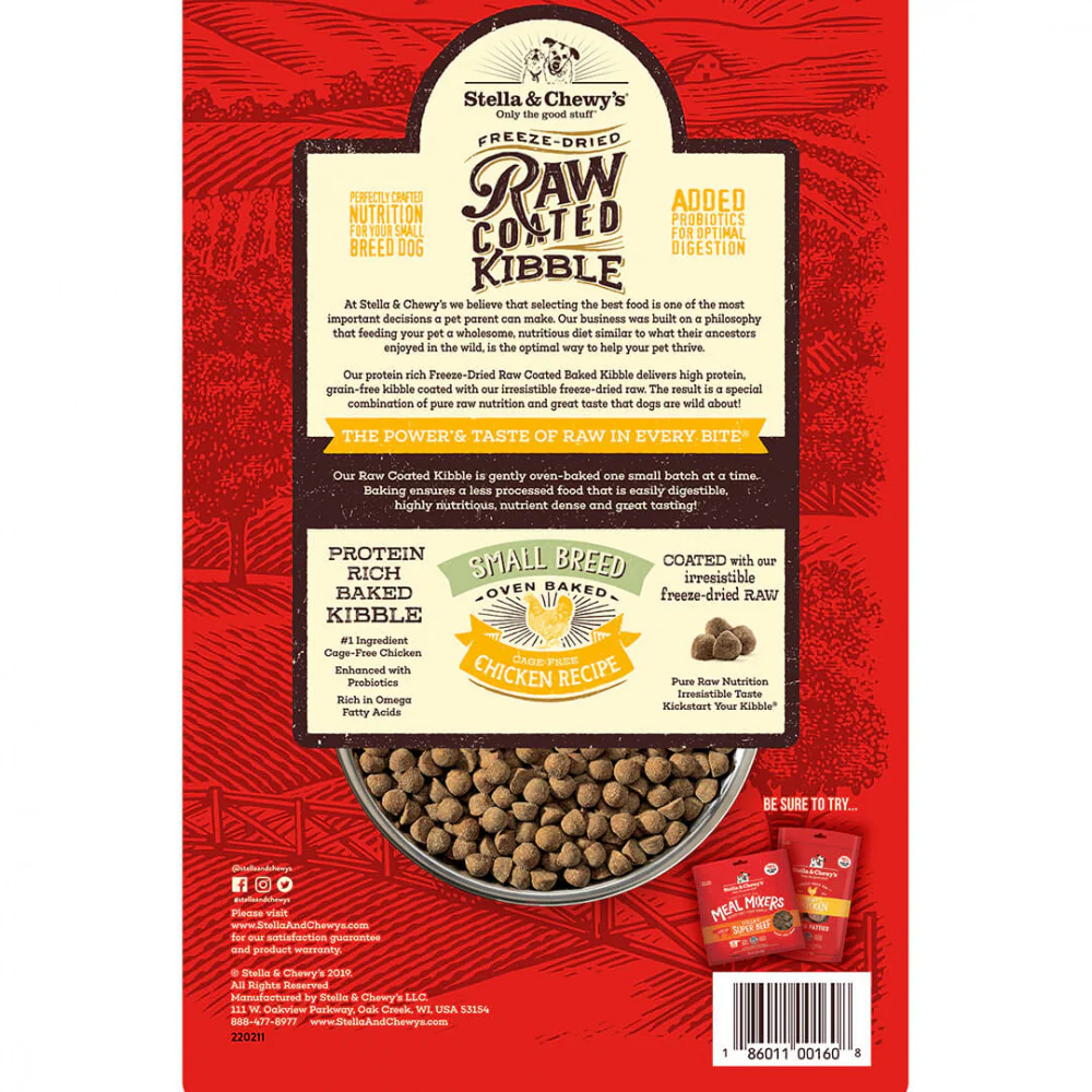 Stella & Chewy's Raw Coated Kibble Cage Free Chicken Recipe Small Breed Dry Dog Food - Image 3