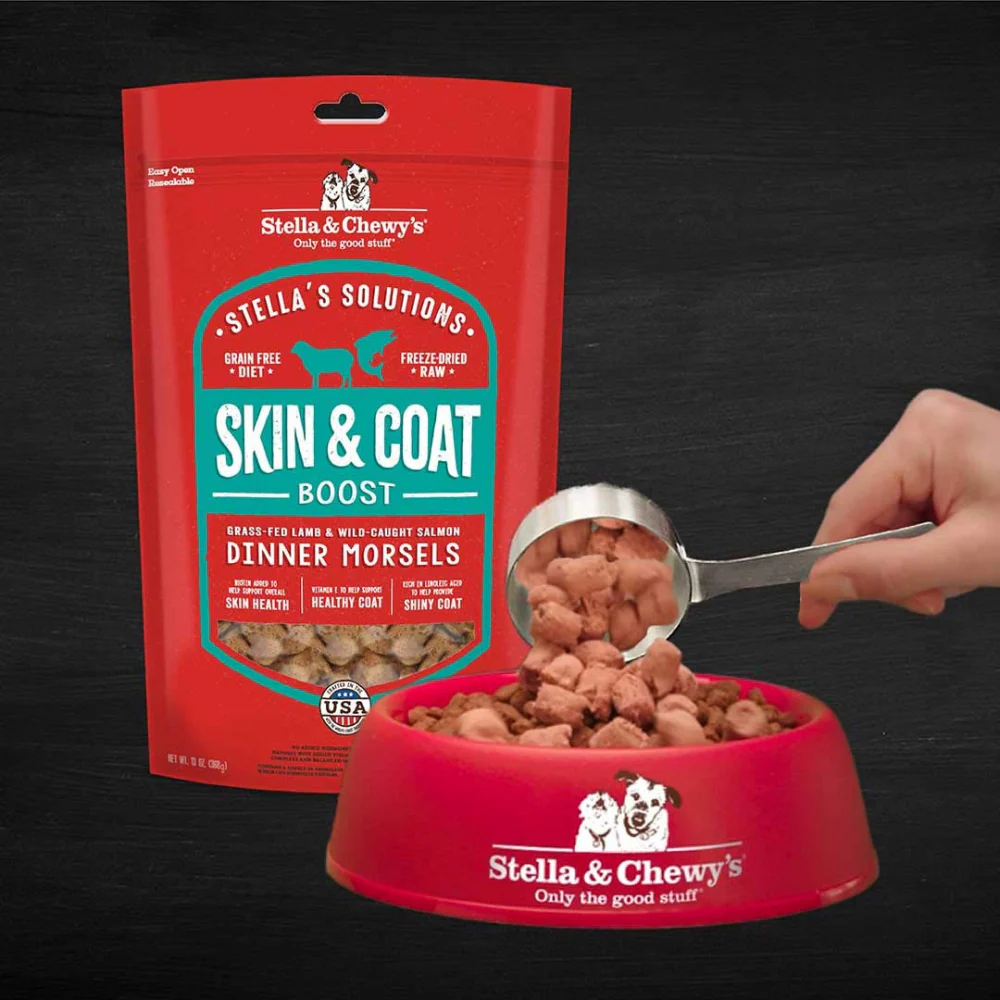 Stella & Chewy's Stella's Solutions Skin & Coat Boost Grass Fed Lamb & Wild Caught Salmon Dinner Morsels Freeze-Dried Raw Dog Food - Image 3