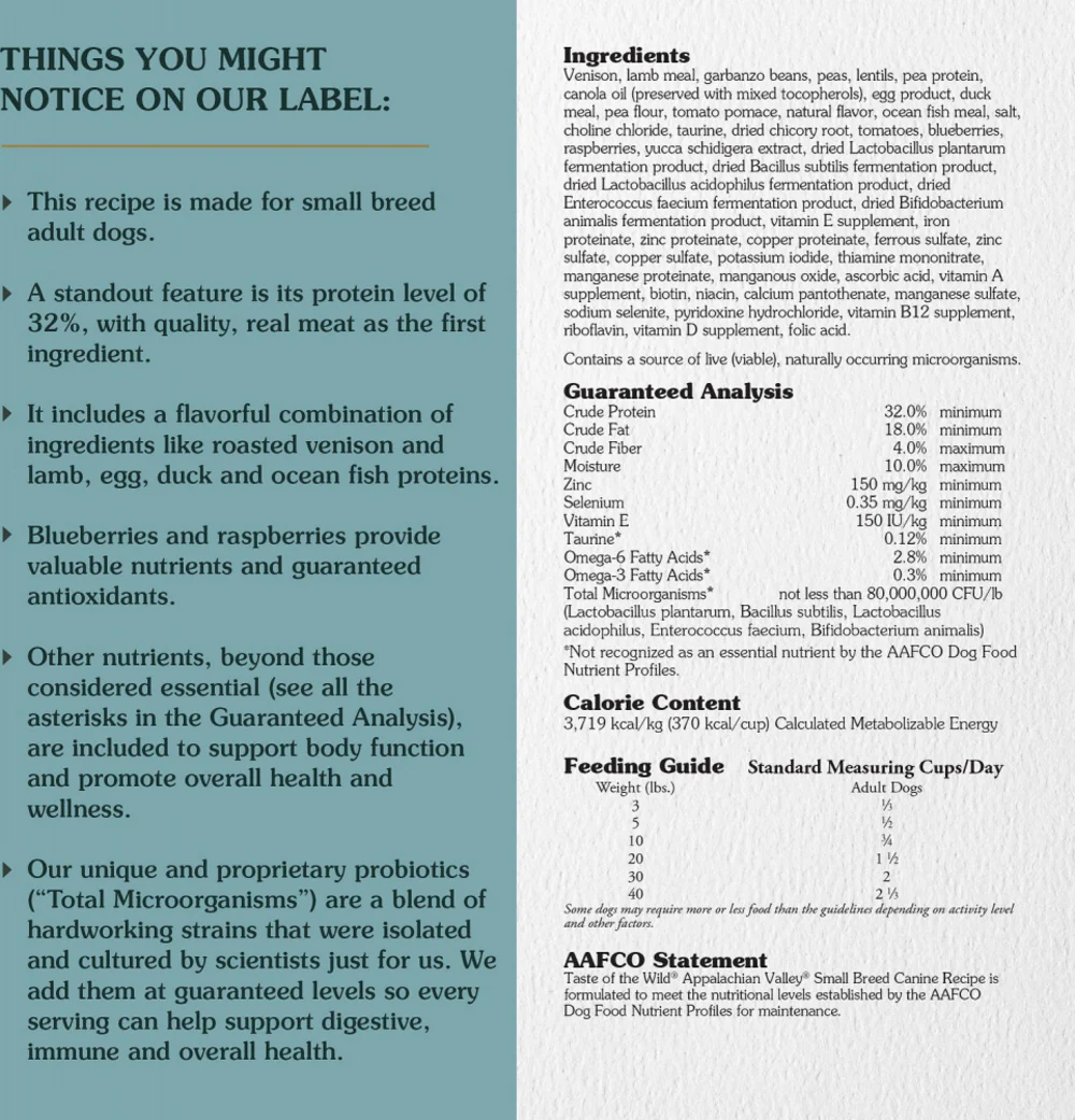 Taste Of The Wild Grain Free Appalachian Valley Small Breed Recipe Dry Dog Food - Image 3