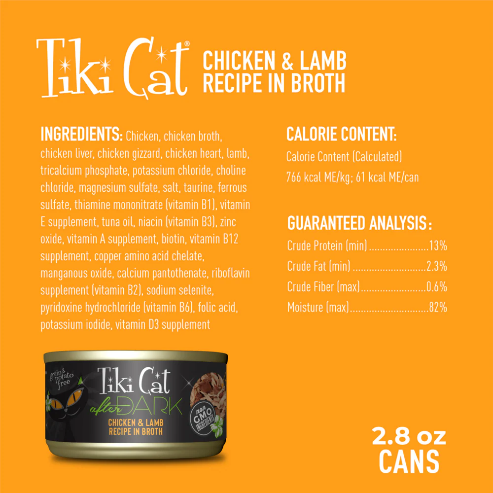 Tiki Cat After Dark Grain Free Chicken and Lamb Canned Cat Food - Image 8