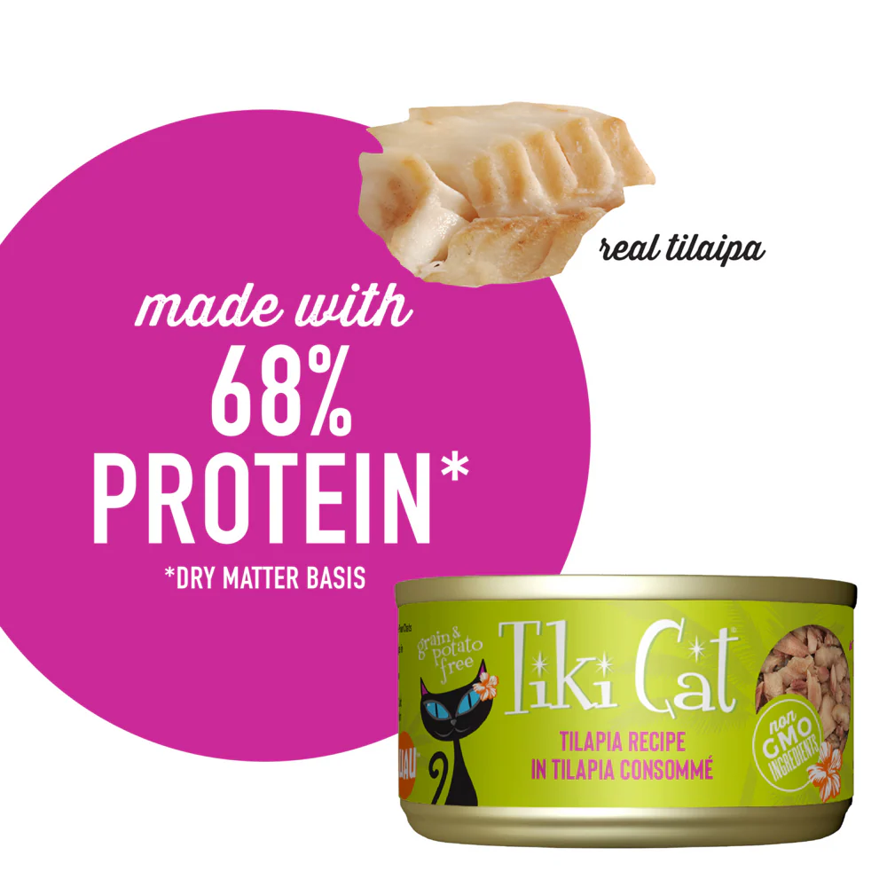 Tiki Cat Luau Grain Free Tilapia in Tilapia Consomme Canned Cat Food - Image 4