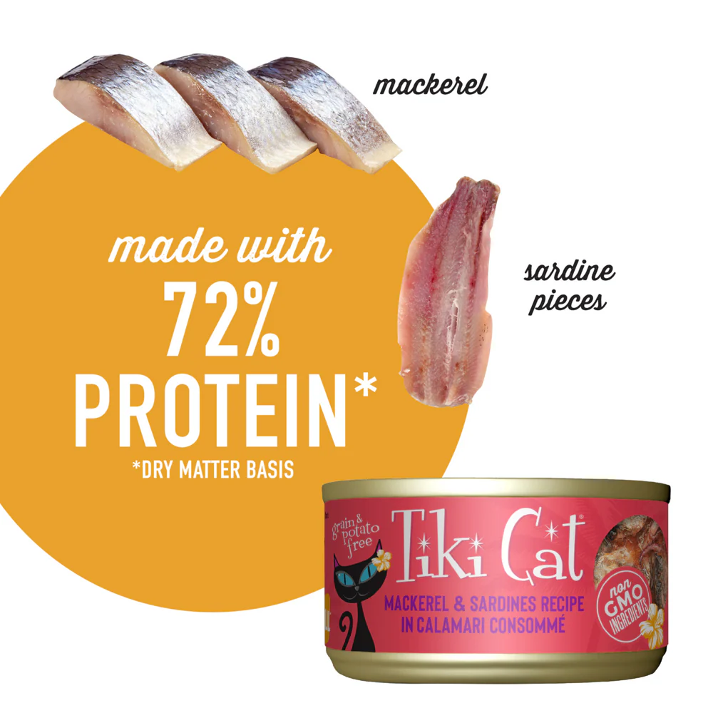 Tiki Cat Makaha Grill Grain Free Mackrel And Sardine In Calamari Consomme Canned Cat Food - Image 3