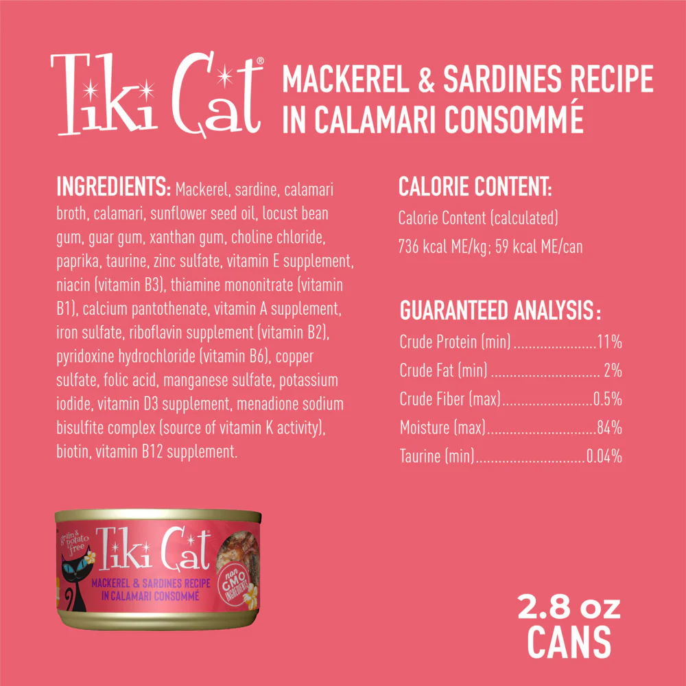 Tiki Cat Makaha Grill Grain Free Mackrel And Sardine In Calamari Consomme Canned Cat Food - Image 8