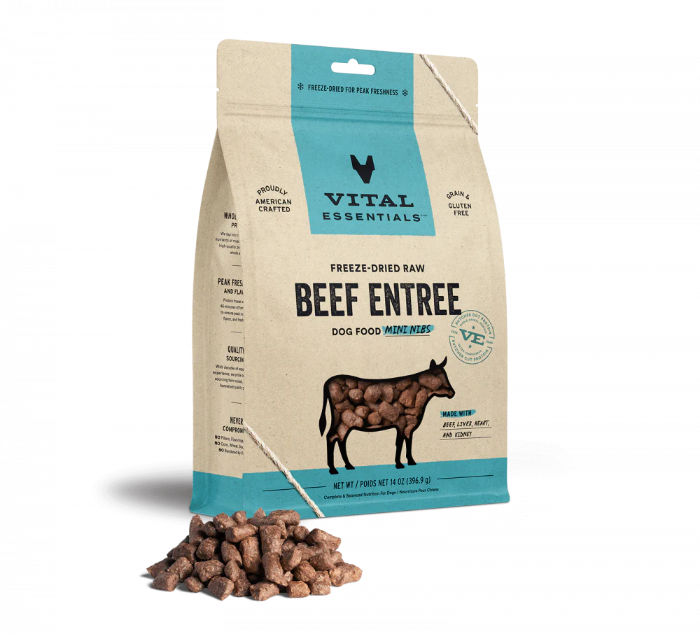Vital Essentials Freeze Dried Grain Free Beef Mini Nibs Entree for Dogs Food - Image 8