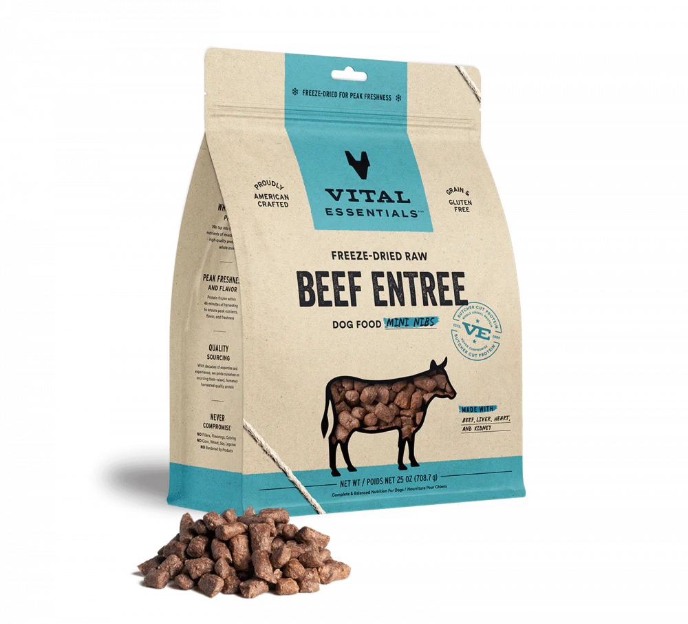Vital Essentials Freeze Dried Grain Free Beef Mini Nibs Entree for Dogs Food - Image 9