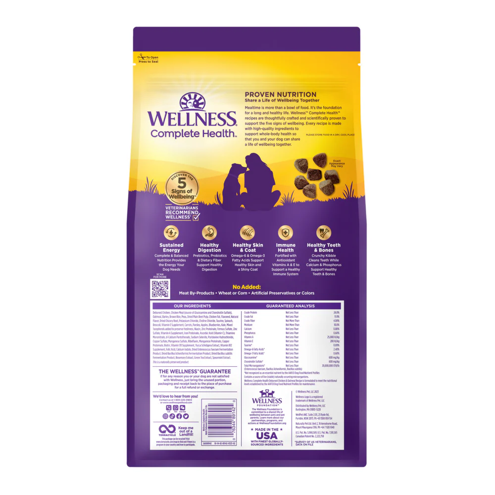Wellness Complete Health Natural Chicken Recipe Dry Dog Food - Image 3