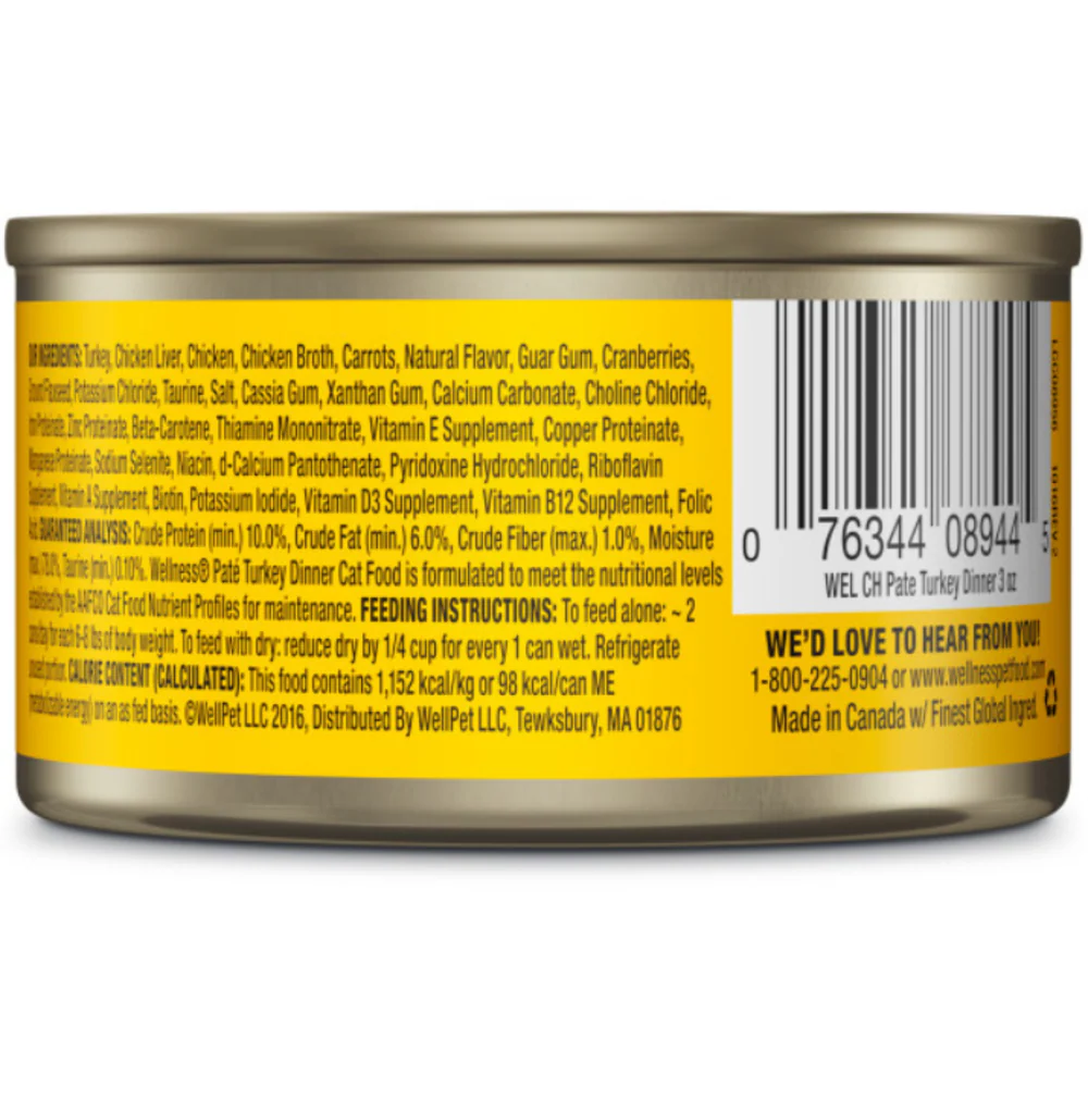 Wellness Complete Health Natural Grain Free Turkey Pate Wet Canned Cat Food - Image 2