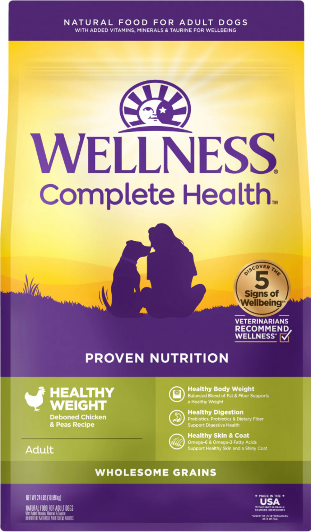 Wellness Complete Health Natural Healthy Weight Chicken and Peas Recipe Dry Dog Food - Image 2