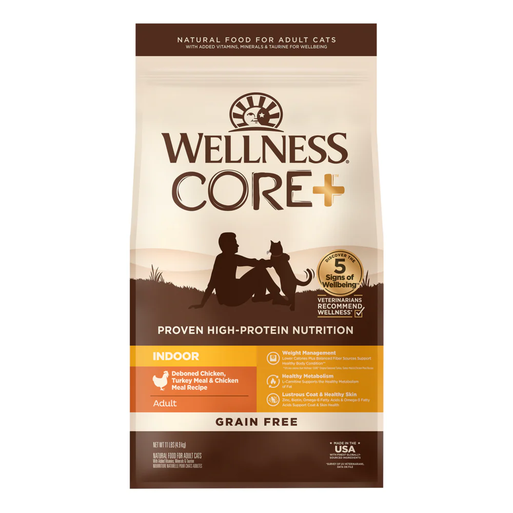 Wellness CORE Grain Free Natural Indoor Health Chicken and Turkey Recipe Dry Cat Food - Image 3