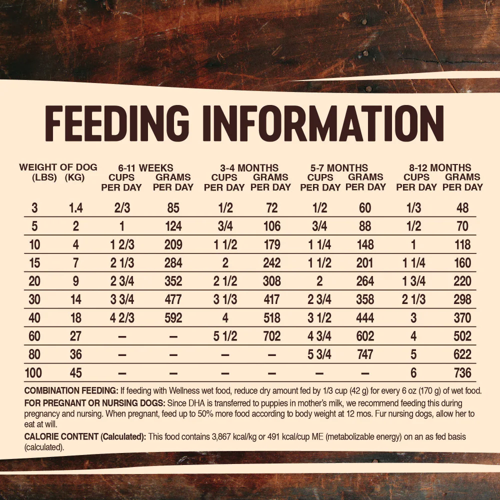 Wellness CORE Grain Free Natural Puppy Health Chicken & Turkey Recipe Dry Dog Food - Image 6