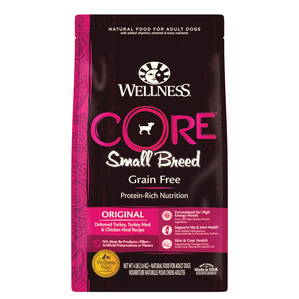 Wellness CORE Grain Free Natural Small Breed Health Turkey and Chicken Recipe Dry Dog Food