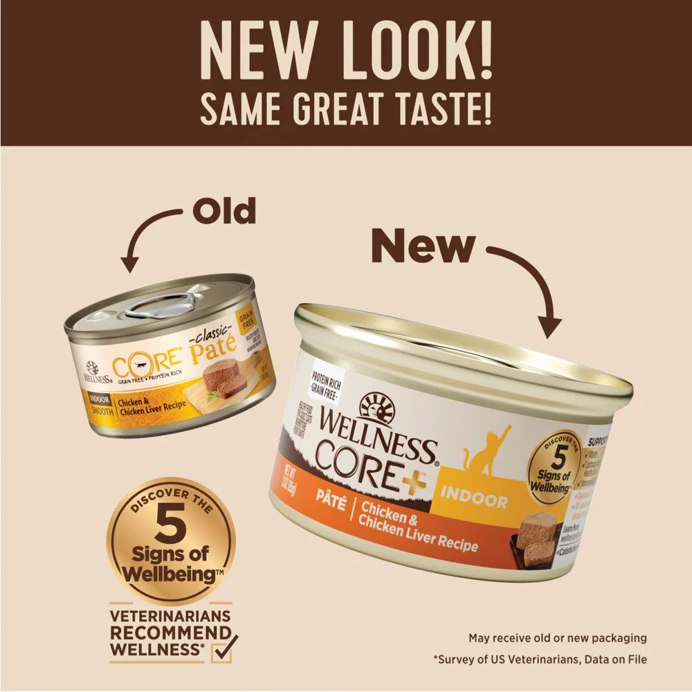 Wellness CORE Natural Grain Free Indoor Chicken and Chicken Liver Smooth Pate Wet Canned Cat Food - Image 6