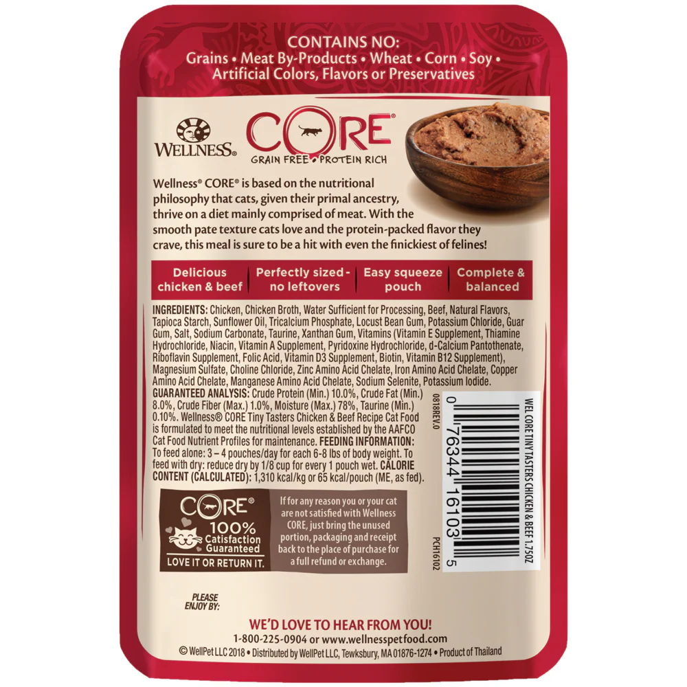 Wellness CORE Tiny Tasters Chicken & Beef Pate Wet Cat Food - Image 3