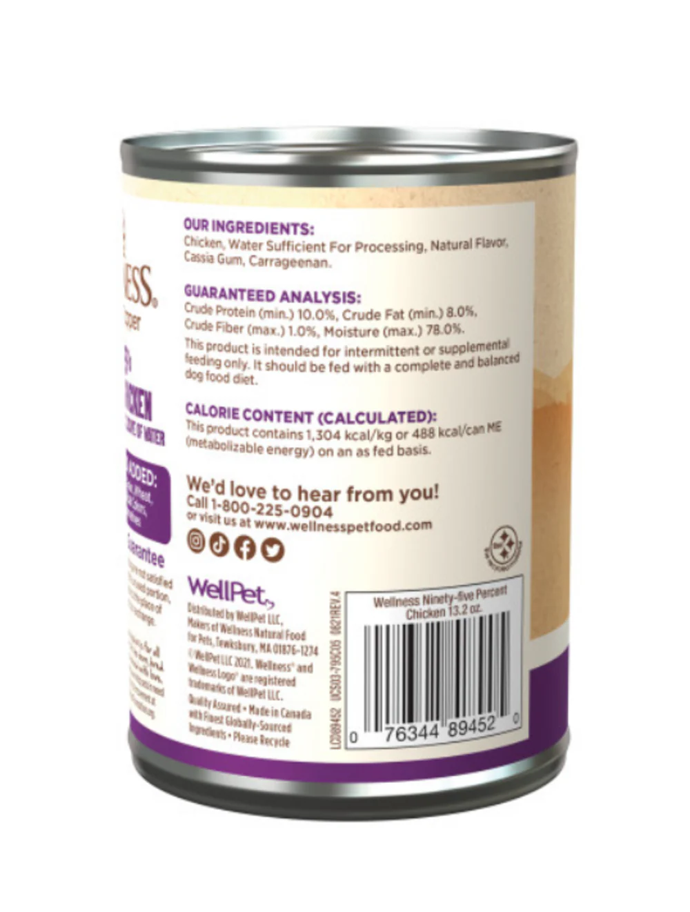 Wellness Natural Grain Free 95% Chicken Recipe Adult Wet Canned Dog Food - Image 2
